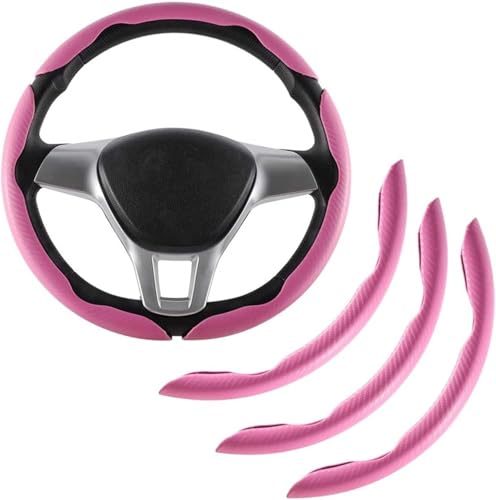 EINESIN 3x Coprivolante in Fibra di Carbonio Antiscivolo, Design Segmentato a Farfalla, Universale per il 99% delle Auto, Protezione e Rivestimento