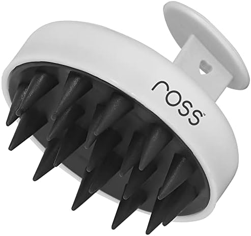 Ross Round Scalp Massager & Shampoo Brush โ Soft Bristles for Gentle Scalp Care, Deep Cleaning, Dandruff Prevention, Oil Control, Relaxing Head Massage, and Enhanced Hair Wash Experience (White)