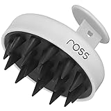 Ross Round Hair Scalp Massager Shampoo Hair Brush, Super Soft Bristles, Exfoliating, Anti-Dandruff (White)