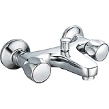 armoire a clapet metallique Têtes à clapet pour ouverture et fermeture de l’eau Installation murale avec entraxe 150 mm Bec avec aérateur et inverseur intégré Corps en laiton, poignées métal Livré avec rosaces, raccords, joints et notice
