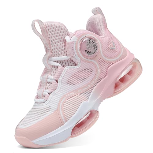 Image of VITUOFLY Kids Basketball Shoes Boys Sneakers Girls Mid-top Sports Shoes | Ankle protection, Non-slip TPR outsole, Cushioned shock-absorbing EVA midsole, Indoor outdoor sports for little & big kids
