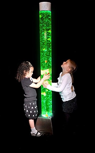 Playlearn 6ft Sensory Bubble Tube - App and Remote Control - 7 Fake Fish - 8 LED Colors - Sturdy Base - Large Bubble Lamp Floor lamp - Image 3