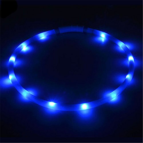 Bluelans Led Dog Collar,USB Rechargeable Glowing Pet Dog Collar for Night Walking Safety,Waterproof Flashing Light Up Dog Collar Necklace for Small,Medium,Large Dogs - Blue Bluelans Led Dog Collar,USB Rechargeable Glowing Pet Dog Collar for Night Walking Safety,Waterproof Flashing Light Up Dog Collar Necklace for Small,Medium,Large Dogs - Blue