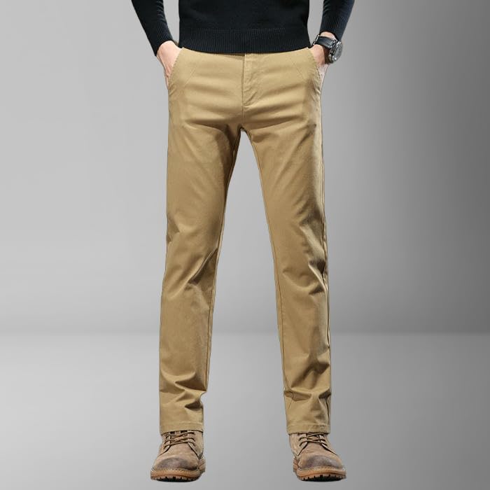 Men's Spring Summer Cotton Elastic Business Loose Straight Trendy Versatile Casual Pants 6