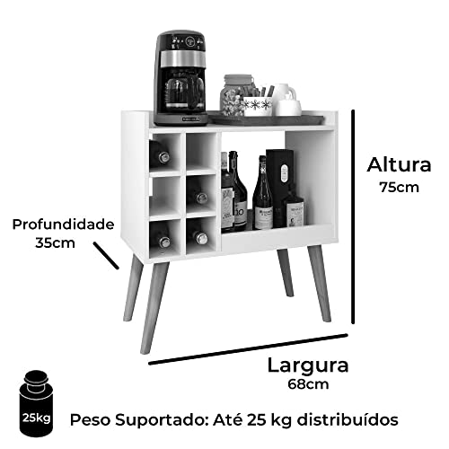 Aparador Buffet com Adega Chateau - Branco - Mania de Móveis