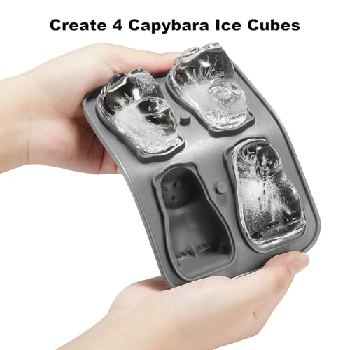 Nax Caki 3D Capybara Ice Cube Mold Fun Shapes, Capybara Gifts for Women & Capybara Lovers, Cute Large Craft Ice Mold, Big Capybara Ice Cube Trays for Whiskey Cocktails Bourbon — view 5