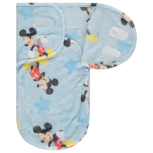 Image of Disney Mickey Mouse Single Ply Baby Swaddle Sack, Easy Wrap Newborn Infant Swaddling Blanket, Soft Comfort Swaddler, Sleep /Hospital Swaddles for Newborns