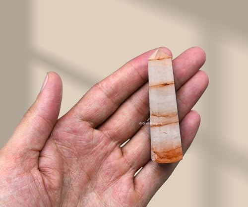 Image of Crystal Heaven Certified Red Hematoid Quartz Tower Obelisk Point For Chakra, Healing And Balancing - Aaa Grade Original Certified Gemstone Agate For Reiki Meditation Yoga Spiritual (2-3 Inches)