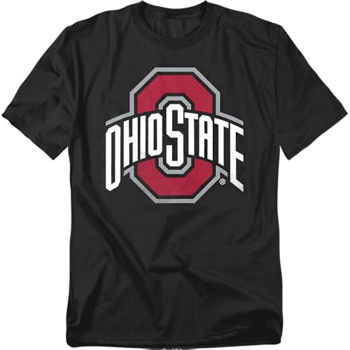The Ohio State University Official Distressed Primary Logo Unisex Adult T Shirt,Black, Large