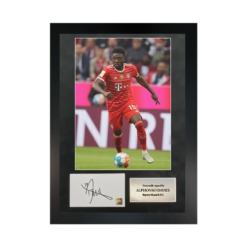 Cadre photo Alphonso Davies autographe authentique collection luxe