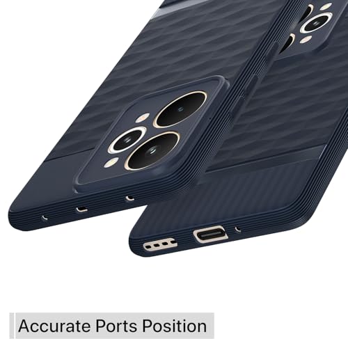 Image of Pikkme Back Cover for Realme 15 5G Camera Protection 3D Hexa Cube Design Silicone Protective Bumper Case (Blue)