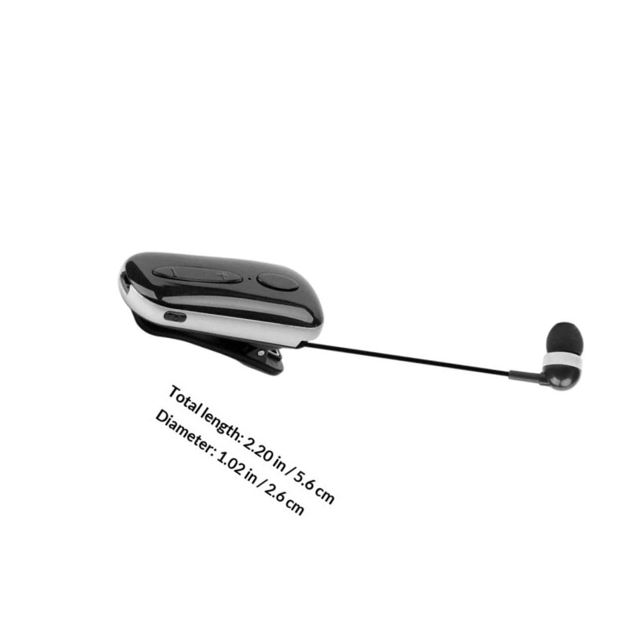 Auricolari Wireless Retrattili con Clip Professionali Cuffie Senza Fili Nere per Sport e Telefonate Chiare Design Compatto e Durevole