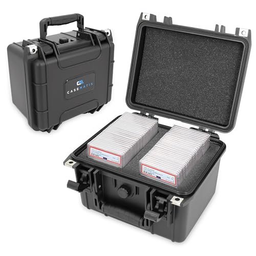 La mejor comparación de Fundas impermeables exteriores - cinco favoritos. 37 CASEMATIX - Funda para tarjetas graduadas con 40 fundas de losa BGS PSA o 150 tarjetas de carga superior, estuche impermeable para tarjetas deportivas y caja de tarjetas...