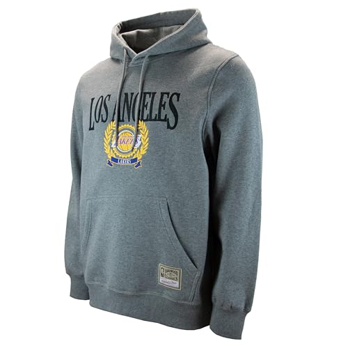 Mitchell & Ness NBA The Traditional Fleece Hoody - Los Angeles Lakers, Grau, S