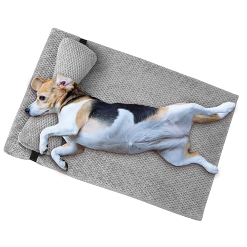 犬用ベッドマットレスパッド、犬用ベッド、家具 - 犬用ベッド取り外し可能な枕犬ソファベッドマット | ペットの睡眠マット犬クレ ートベッド滑り止め底ソファ犬ペットベッド小型犬、中型犬、大型犬用