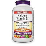 Webber Naturals Calcium Carbonate with Vitamin D3, 275 Tablets, Helps Support Bones and Teeth