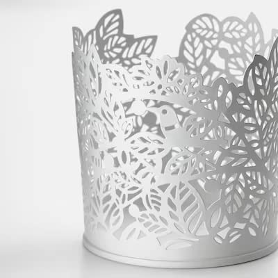 Tealight Holder, White, 8 cm
