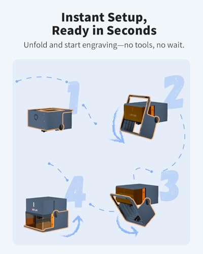 Ortur R1 5000mW Portable Laser Engraver and Cutter, Class 1 Foldable Laser Engraver, Exquisite Gift Box Packaging, APP Control Laser Engraver for Wood, Leather, Glass, Cloth (Misty Blue) - Image 3