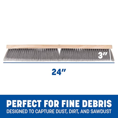 Barredora de suelo Carlisle 3621952423 de 24 pulgadas con bloque de madera 3