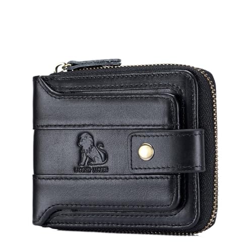 Men's First Layer Cowhide Wallet Multiple Card Slots Anti-Theft Card Swiping Bag Driving License Holder3