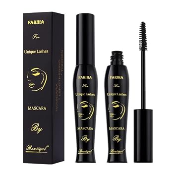 Fariha Unique Lashes Mascara, Black Waterproof Mascara, Lengthening and Thickening Formula