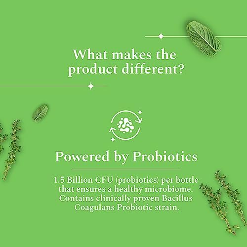 Perfora Thyme Mint Mouthwash | Vitamin C Mouth Freshener For Dental Hygiene & Fresh Breath | No Artificial Flavors & Colors | Alcohol Free Mouth Wash for Men Women & Kids | Fights Germs | Pack of 3.