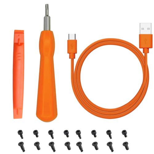 Ring Doorbell Screwdriver Replacement Charger Charging Cable Cord Fit For Video Doorbell, Power Cord Wire Compatible For Ring Enabled Video Doorbell, With Screwdriver, 16 Screws, Pry Bar(Orange)