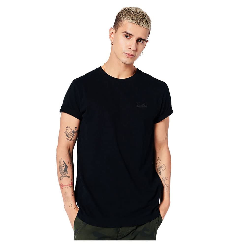 SuperdryMen's Vintage Logo Emb Tee T-Shirt, Black Black, XL