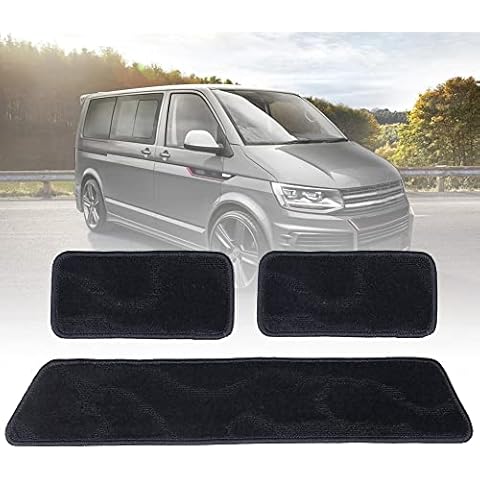 Carpet Floor Mats, Car Entry Step Mat Entrance Doormat Threshold Strip Carpet Cushion with Sticky Backing Replacement for VW T5 T6 T6.1 (3Pcs) Cover