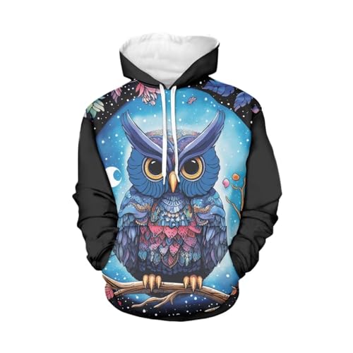 WELLFLYHOM Sweats à capuche et sweats à capuche pour femme avec poche à manches longues, Hibou...