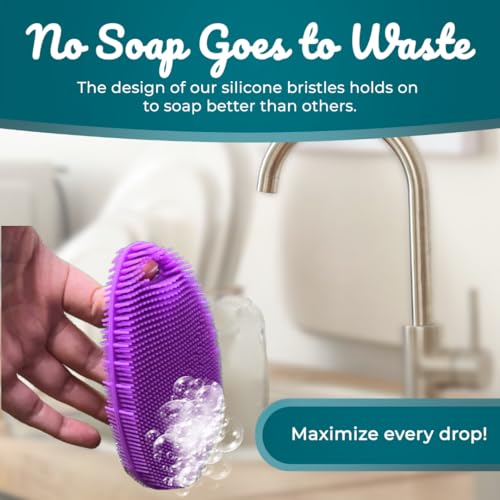 Image of Food Grade Silicone Dish Scrubber - BPA-Free Kitchen Scrubbers for Dishes and Housecleaning (4-Pack Ovals)