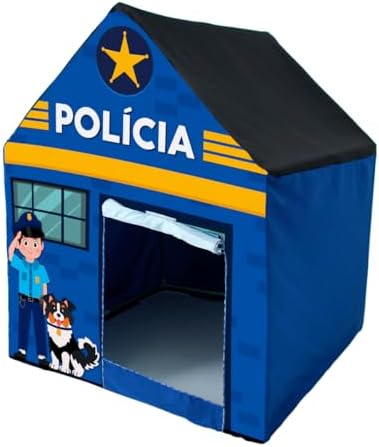 Casinha Infantil Menino Cabana Desmontável Policial Barraca Policia Tenda A...