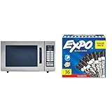Panasonic Consumer NE1054F 1000 Watt Commercial Microwave Oven With 10 Programmable Memory, Stainless & EXPO Low Odor Dry Erase Markers, Chisel Tip, Black, 36 Count