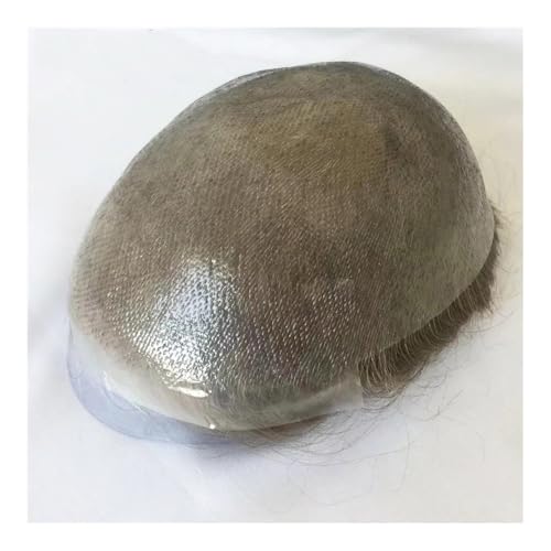 Peluquín para hombres, Línea de cabello, sistema de reemplazo de bucle de Base de piel fina, cabello humano for hombres, peluquín, prótesis capilares, piezas de cabello for peluca for hombre(Light Ash