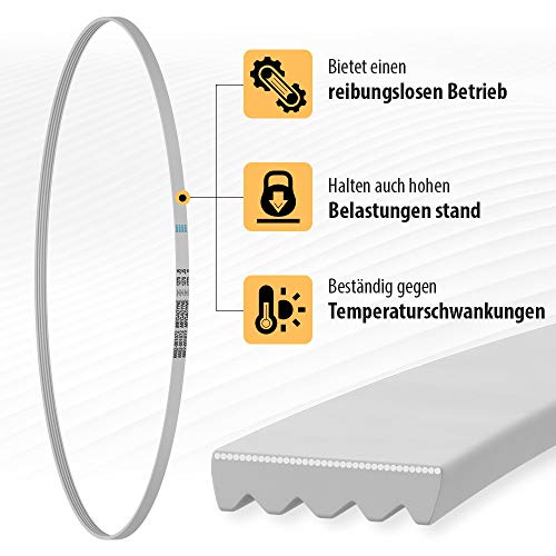 VIOKS Keilriemen Keilrippenriemen 1270 J5 1270J5 Riemen Antriebsriemen Trockner für Waschmaschine Wäschetrockner AEG Samsung Whirlpool Bauknecht