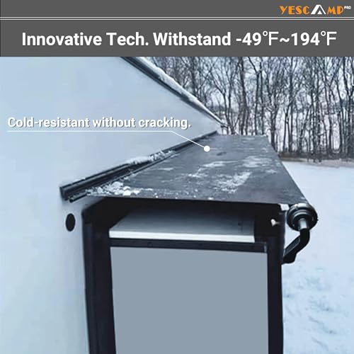 Image of YESCAMP RV Slide Topper Awning Complete Kit,Universal Fit RV Slide Out Awning Protection for RVs,Campers,Travel Trailers,5th Wheels & Motorhomes,Black,7'(6'7'' Fabric)