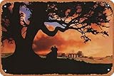 muecddoa Movie Metal Posters Gone with The Wind Silhouettes Tin Metal Sign 8' X 12'