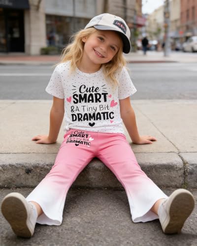 Image of OLMRJKD Kid Toddler Girl Clothes Outfits Short Sleeve Butterfly Top Flared Leg Pants Summer Clothing Set