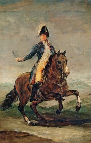 Affiche Toile Portrait équestre de Ferdinand VII Goya décoration murale salon 60x90cm