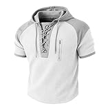 Ultra Lightweight Hoodies,Men's Waffle Henley Hoodie...