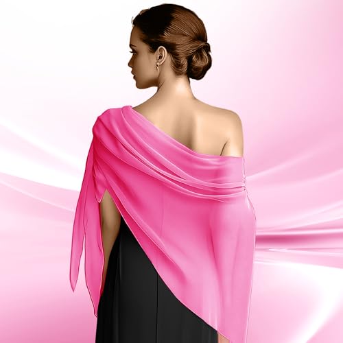 Chiffon Scarf,Soft Breathable Chiffon Shawls and Wraps,Silky Women's Hijab for Evening Dresses Wedding Bridal Scarves3