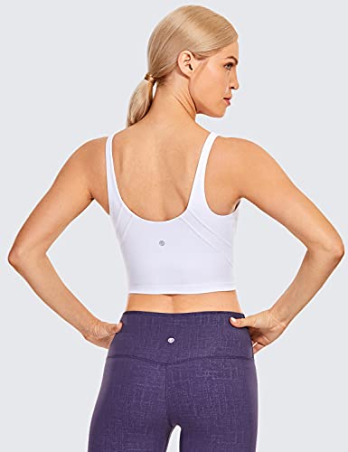 CRZ YOGA Sutiã esportivo feminino com decote em V, sutiã sem arame acolchoado para ioga, tops de tre