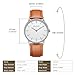 HOLSTOUR Watches for Mens Minimalist Fashion Business Wrist Watch Analog with Silver Case Leather Strap