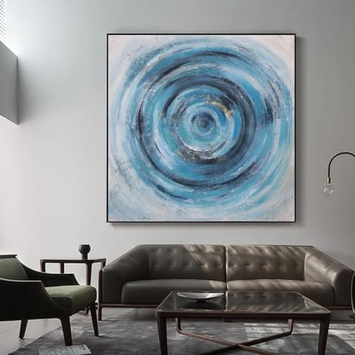 Affiches d'art abstrait rond nuage bleu pour décoration murale salon et chambre moderne