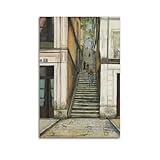 Maurice Utrillo Montmartre Staircase, febrero de 1923, póster artístico para la obra, lienzo de pintura, decoración de pared, foto para el hogar, decoración moderna, 20 x 30 cm