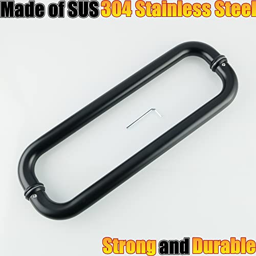 14-Inch Matte Black Shower Door Handle for Bathroom Glass Doors