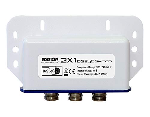 Edision DiseqC   Interruptor 2/1 con carcasa protectora para HDTV