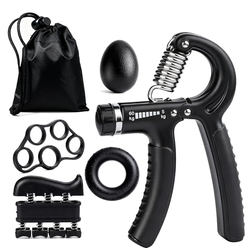 Ortarco Hand Grip Strength Trainer Kit, 5 Pack Forearm Gripper