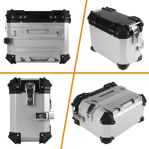 Alforjas Laterales para Motocicleta, Cajas de Almacenamiento Duraderas con Cierre de Seguridad, Impermeables, Hechas de Aleación de Aluminio, para Viaje, Par Negro miniatura 7