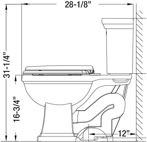 Dimensional drawing of Miseno MNO240C toilet showing height, depth, and rough-in